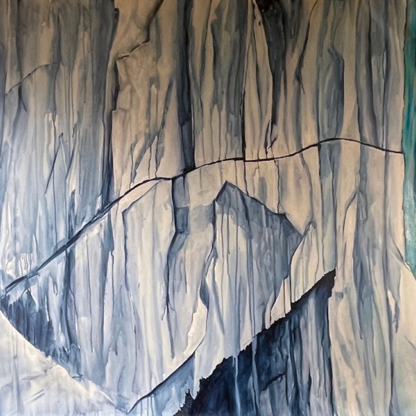 Painting of the front wall of a glacier
