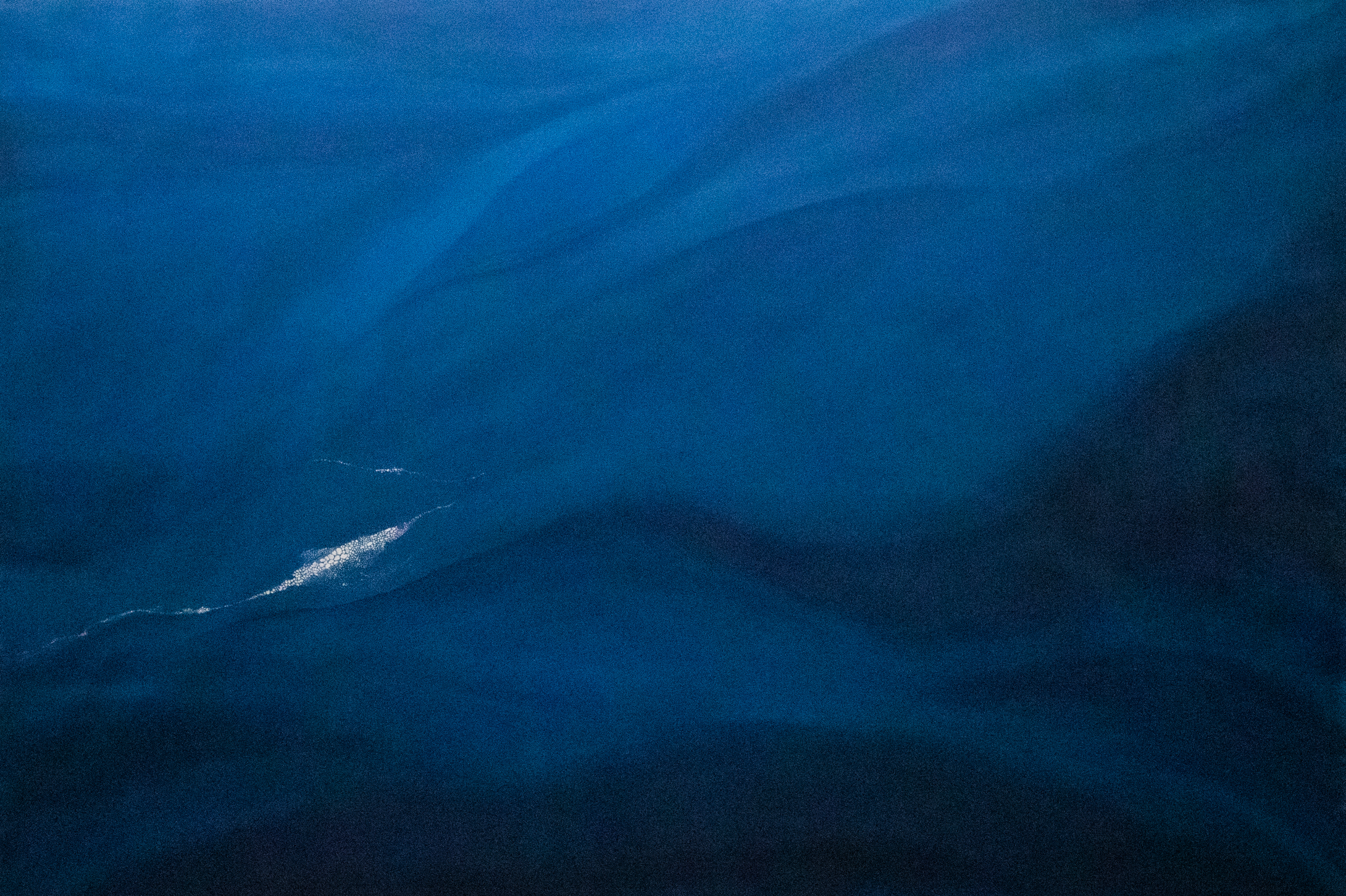 blue painting of drift ice