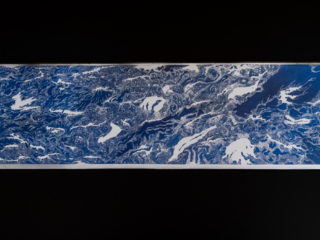 Drift Ice Loss and Change 10 meter painting of drift ice swirling along ocean currents eventually forming pack ice