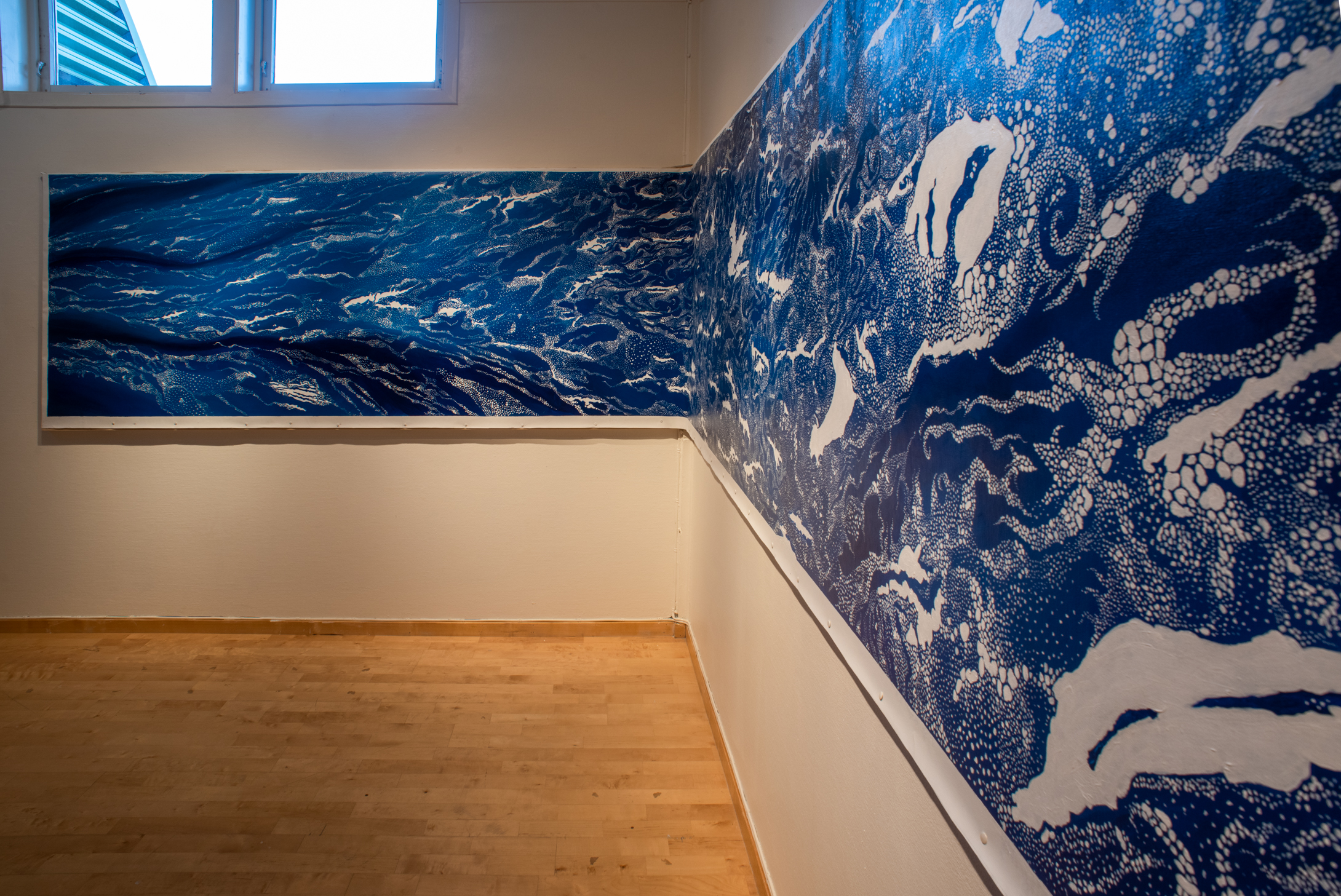 ten meter blue painting of drift ice